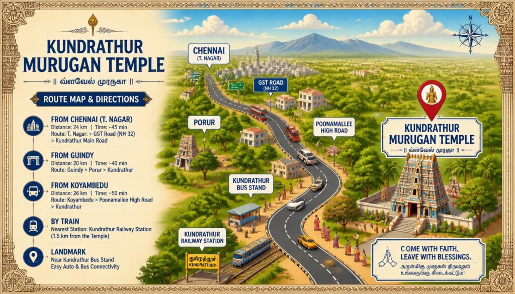 How to Reach Kundrathur Murugan Temple
