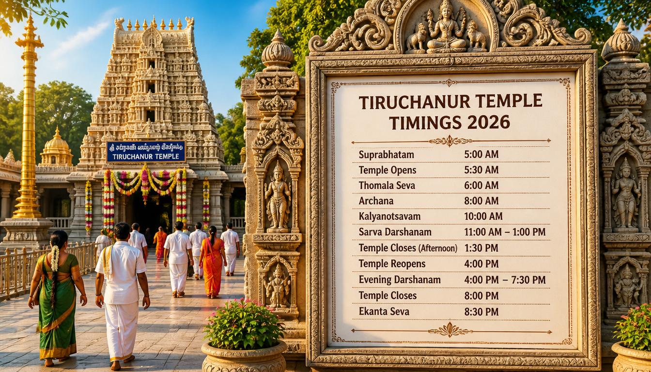 Tiruchanur Temple Timings 2026