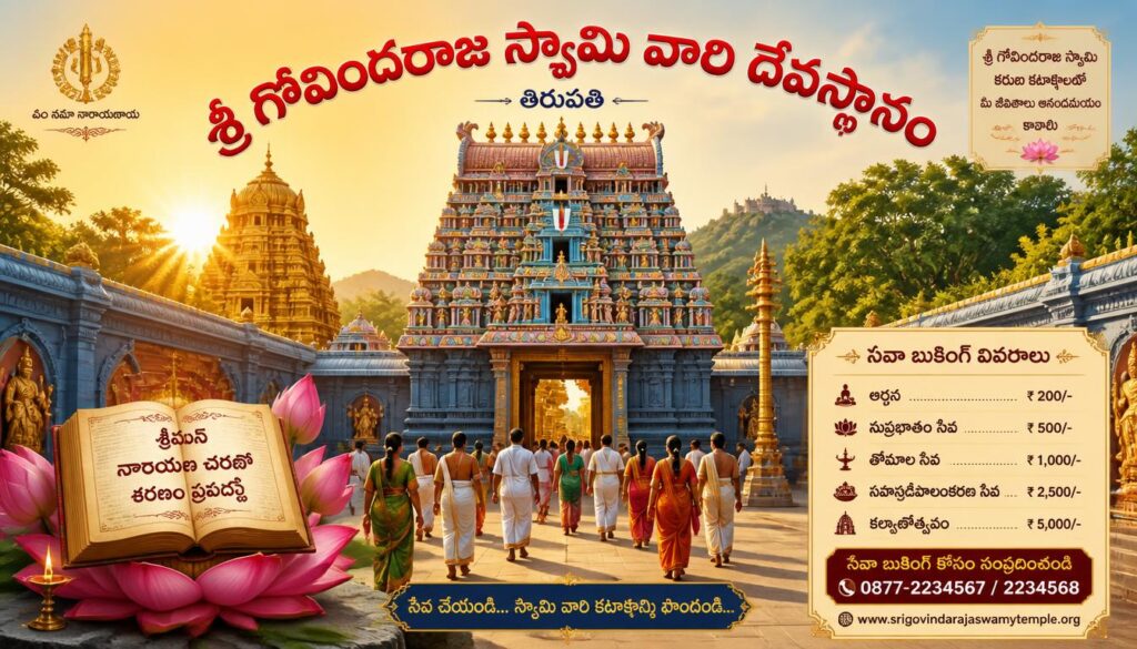 How to Book Sri Govindaraja Swamy Temple Sevas