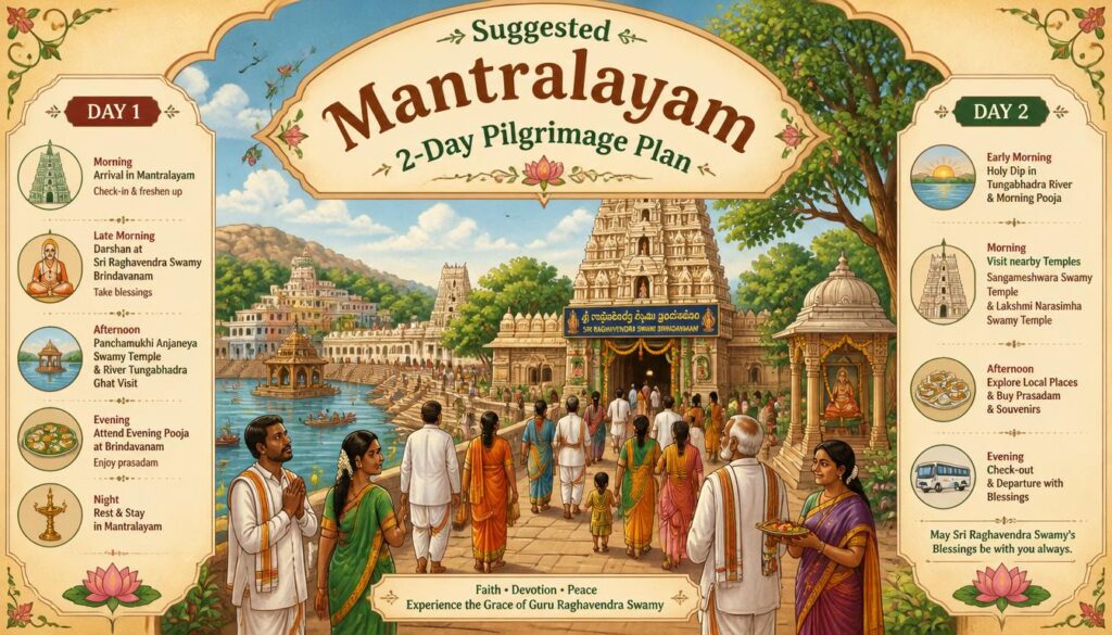 Suggested Mantralayam 2-Day Pilgrimage Plan