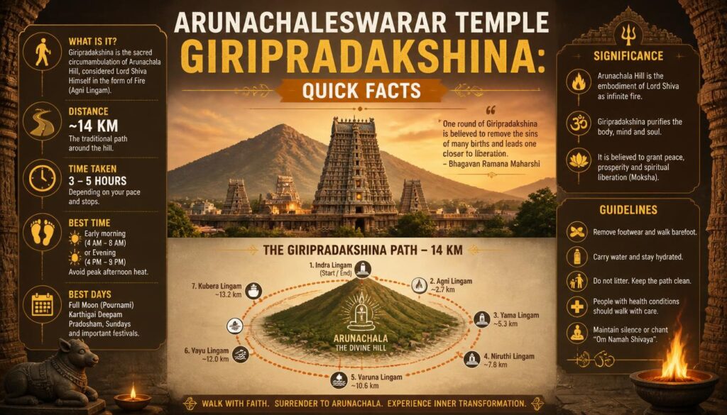 Arunachaleswarar Temple Giripradakshina: Quick Facts