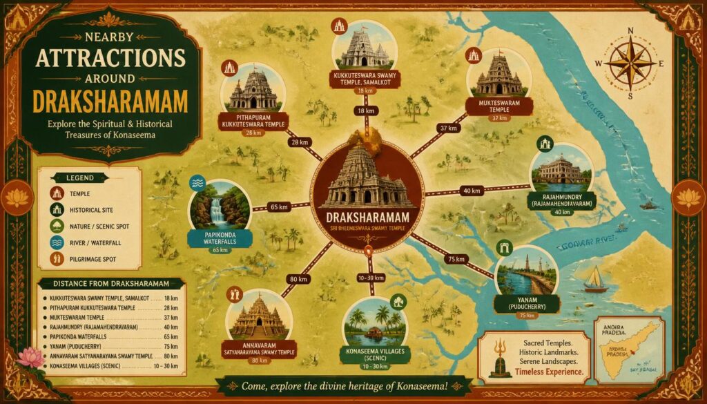 Nearby Attractions Around Draksharamam