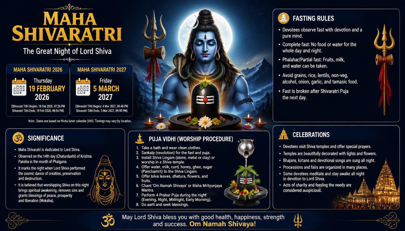 Maha Shivaratri 2026 and 2027