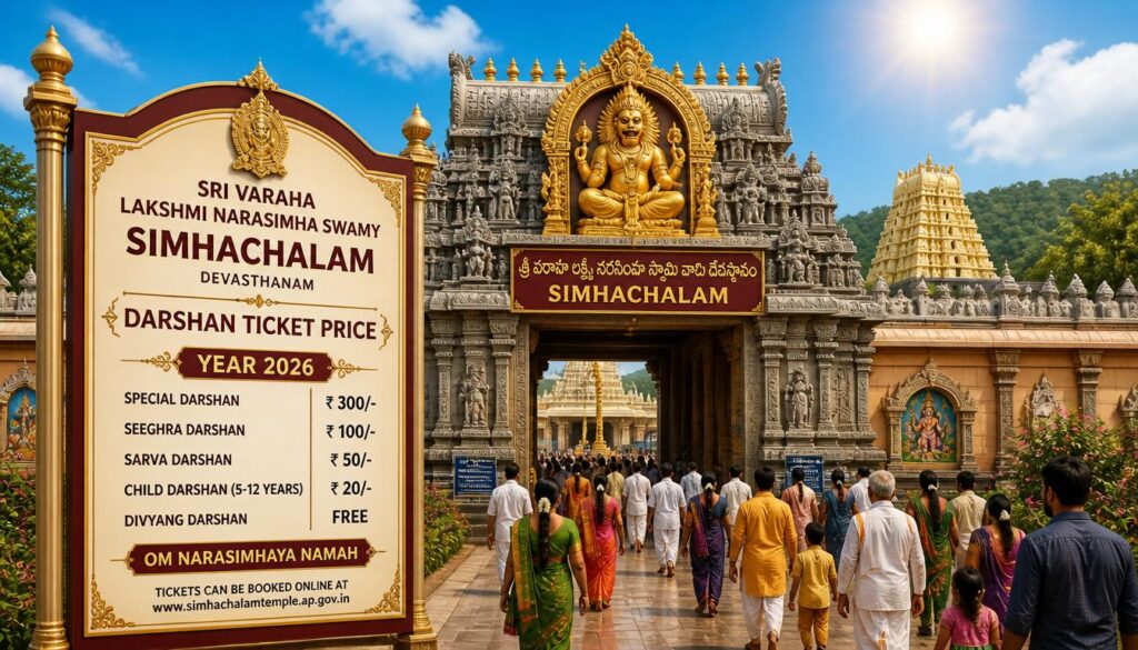 Simhachalam Temple Darshan Ticket Price 2026