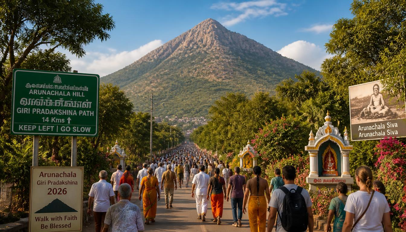 Arunachalam Giri Pradakshina 2026 Dates, Schedule, Pournami Timings, Darshan & Benefits