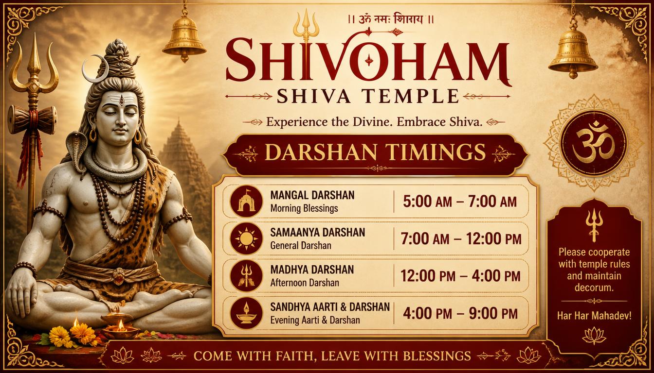 Shivoham Shiva Temple Timings for Darshan