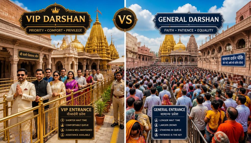 VIP Darshan vs General Darshan