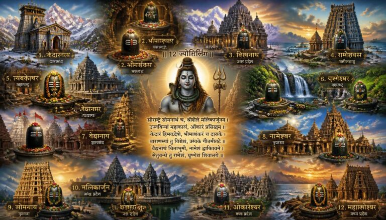 The 12 Jyothirlingas in India