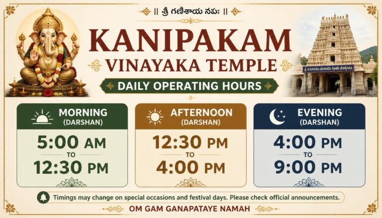 Kanipakam Vinayaka Temple Timings Today