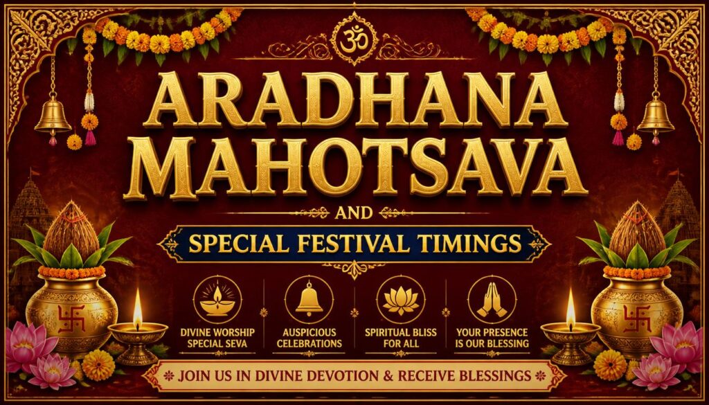 Aradhana Mahotsava and Special Festival Timings