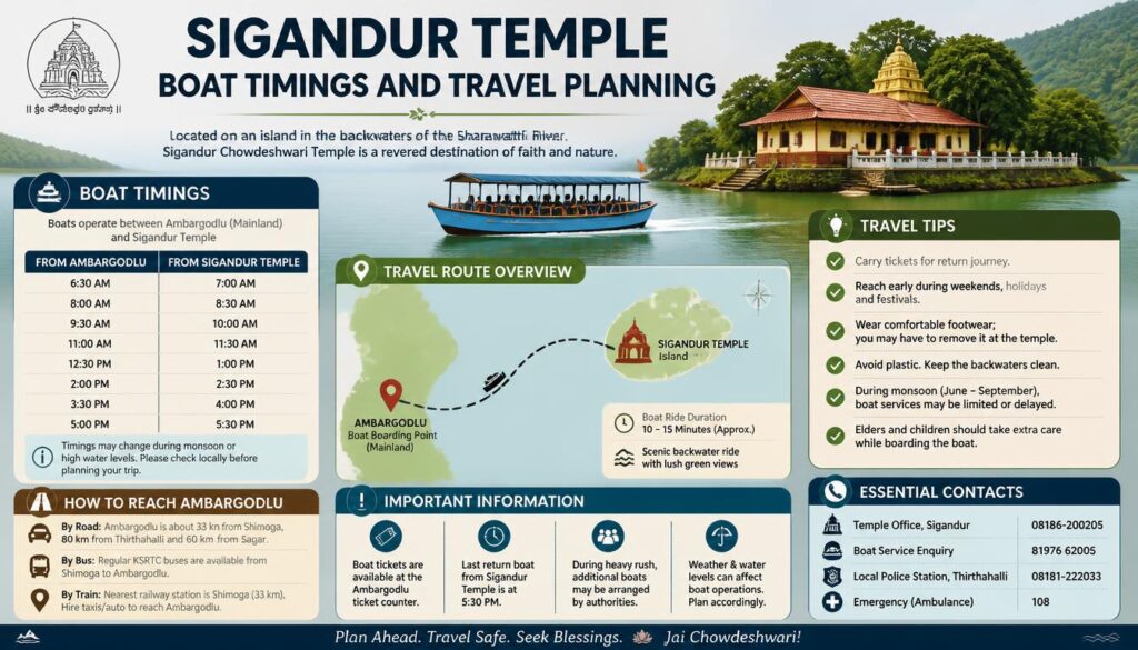 Sigandur Temple Boat Timings and Travel Planning