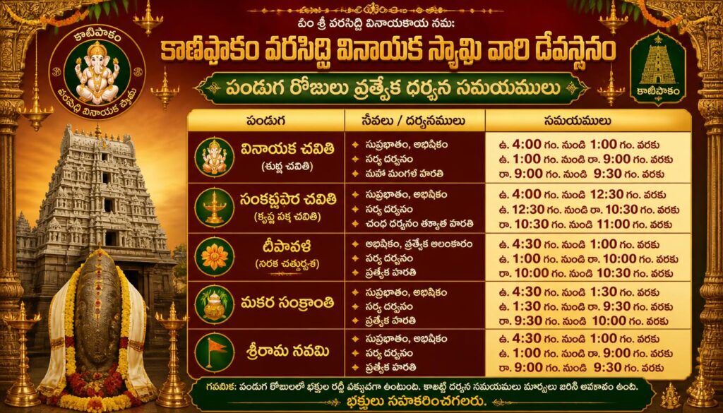 Kanipakam Temple Timings