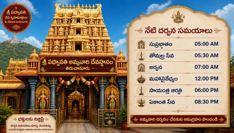 Padmavathi Ammavari Temple Timings Today
