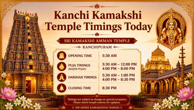 Kanchi Kamakshi Temple Timings Today: