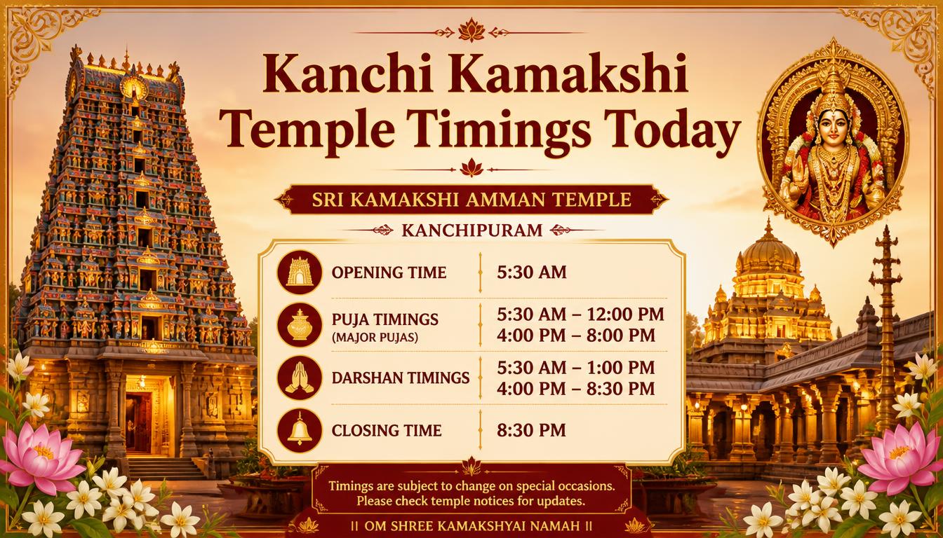 Kanchi Kamakshi Temple Timings Today: