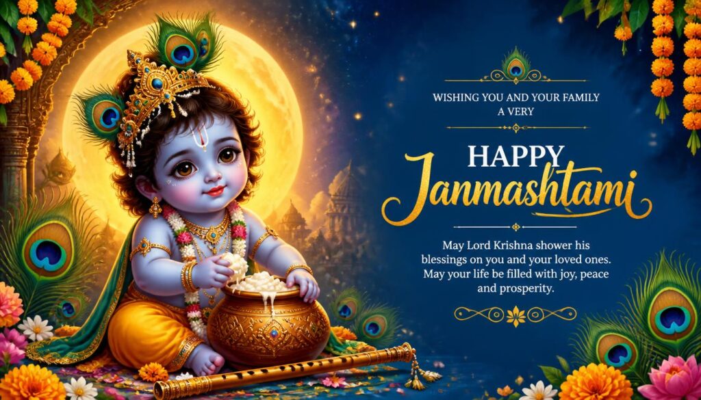Krishna Janmashtami Wishes for WhatsApp and Social Media