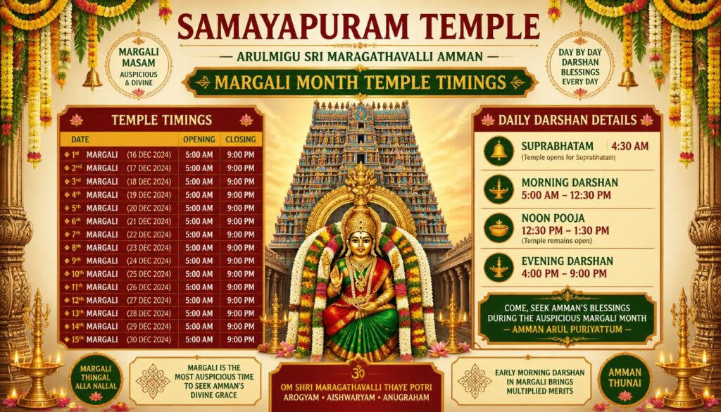 Samayapuram Temple Timings During Margali