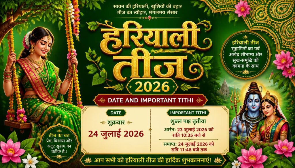 Hariyali Teej 2026 Date and Important Tithi