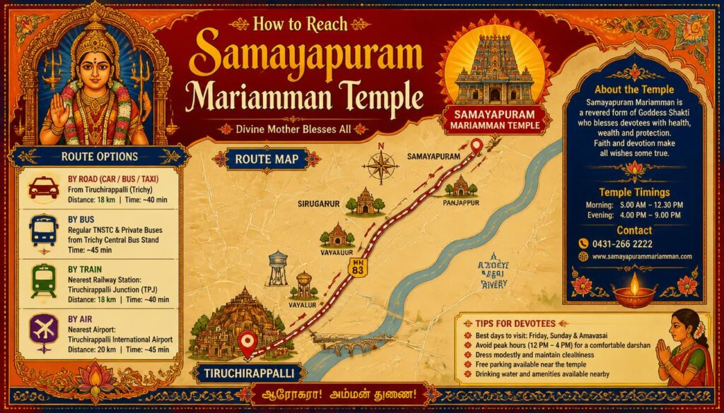 Reach Samayapuram Mariamman Temple