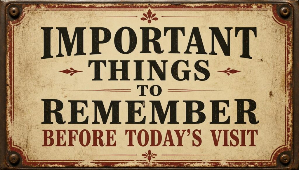 Important Things to Remember Before Today's Visit