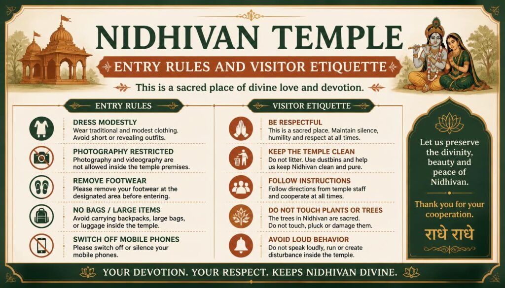 Nidhivan Temple Entry Rules
