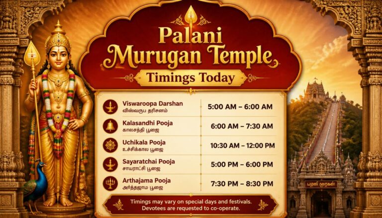 Palani Murugan Temple Timings Today