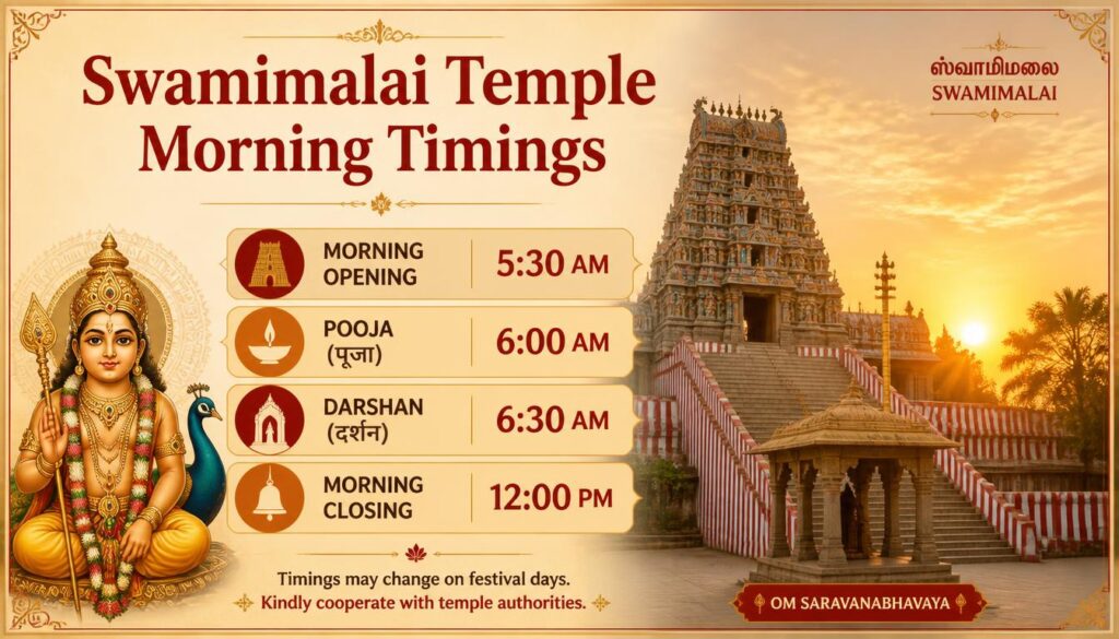 Swamimalai Temple Morning Timings
