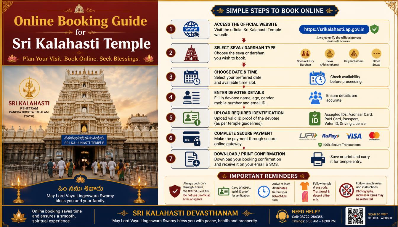 Online Booking Guide for Sri Kalahasti Temple