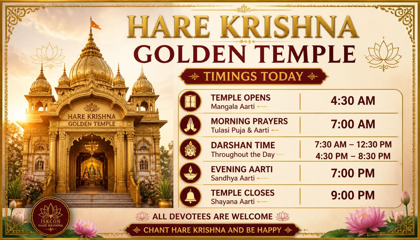 Hare Krishna Golden Temple Timings Today