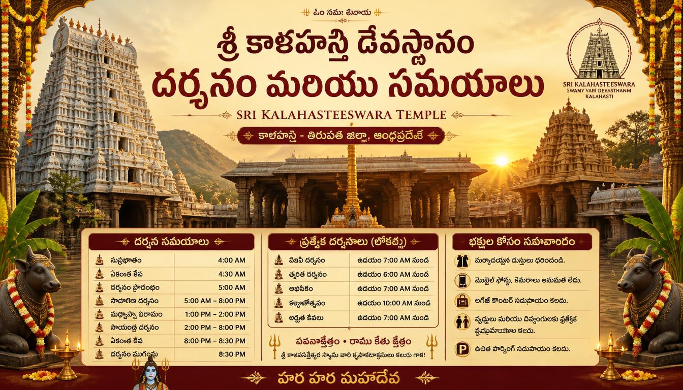 Sri Kalahasti Temple Darshan & Timings