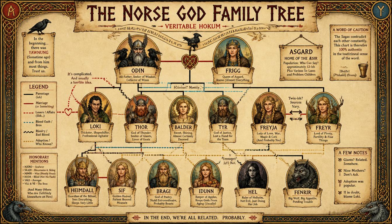 The Norse God Family Tree